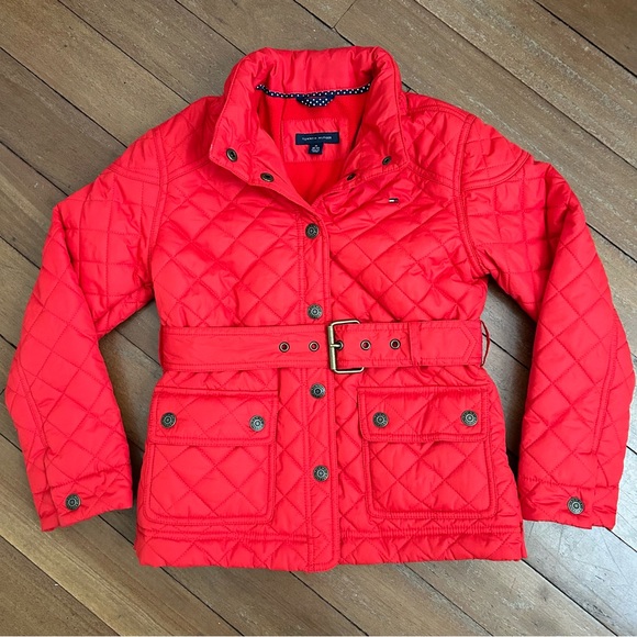 Tommy Hilfiger Quilted Barn Jacket Cherry Red - Picture 1 of 12
